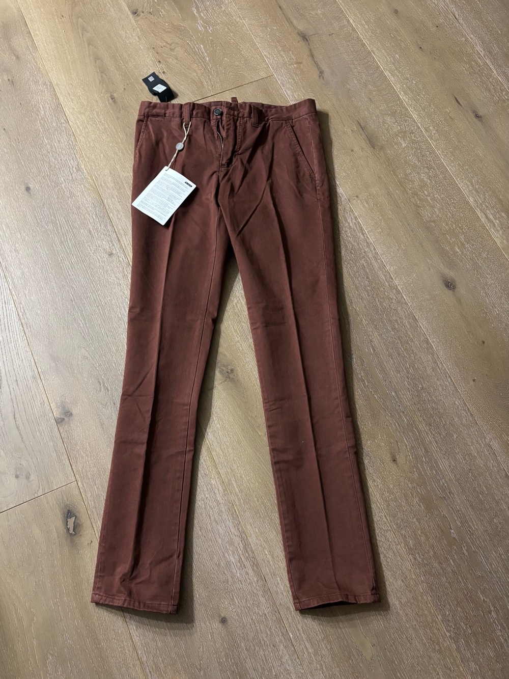 Individual Slim Fit Rust Brown Chinos